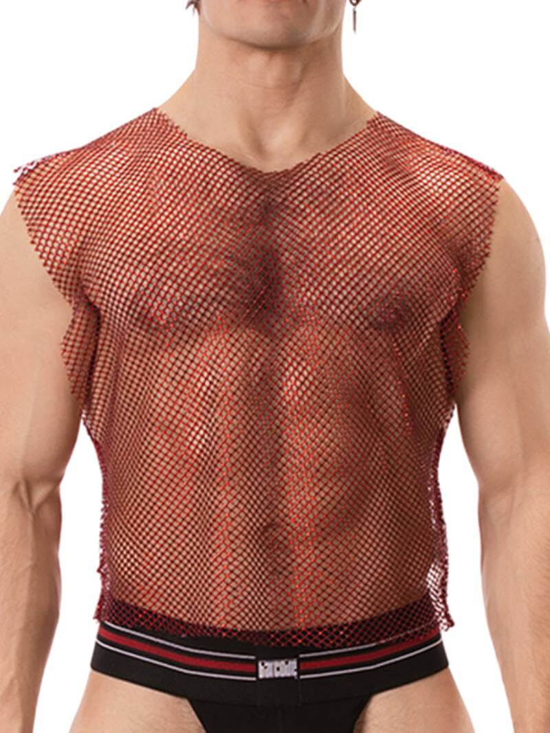 BARCODE Berlin Bling Mesh Tank Top - SIZE L/XL