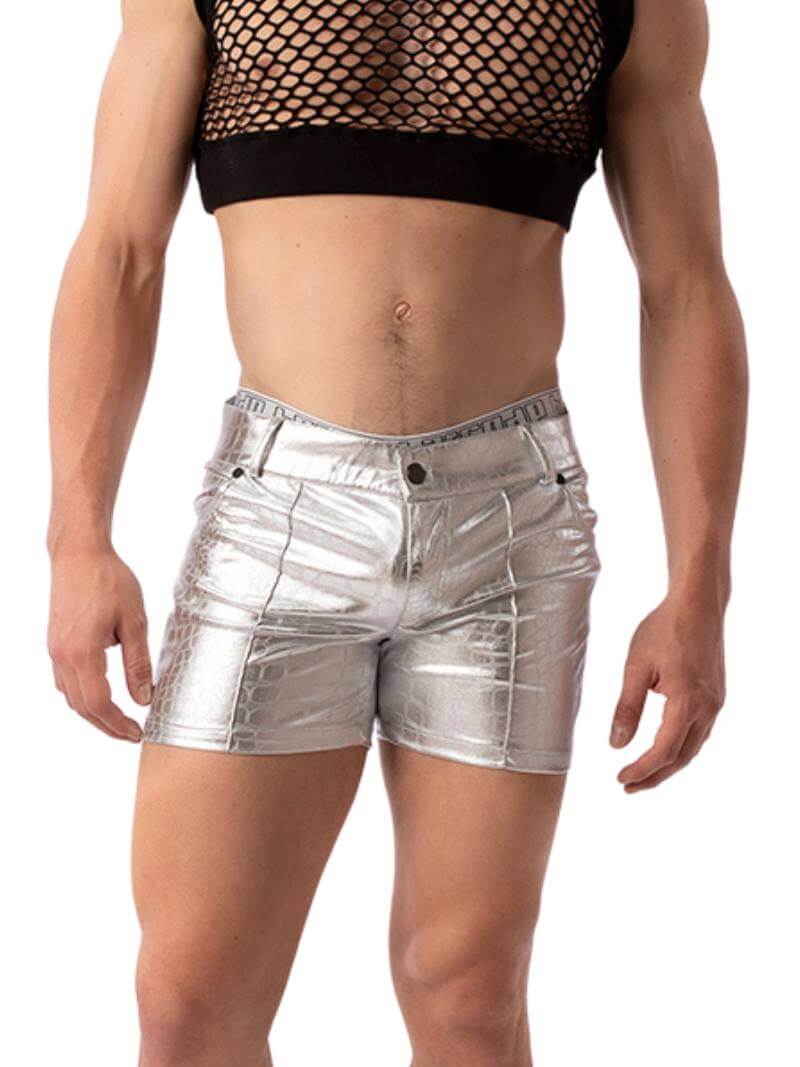 BARCODE Berlin Planet Silver Foiled Party Short