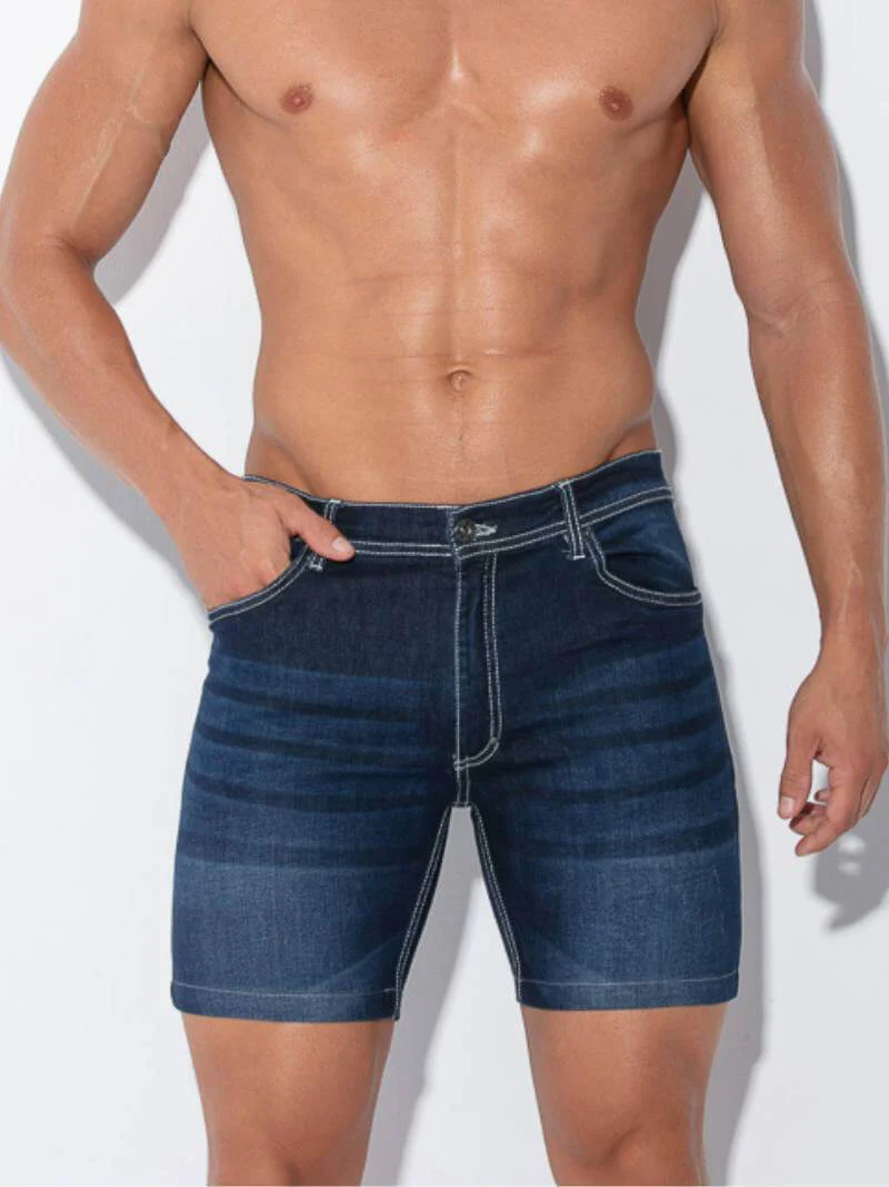 CODE 22 Stretch-Fit Soft Denim Pocket Shorts
