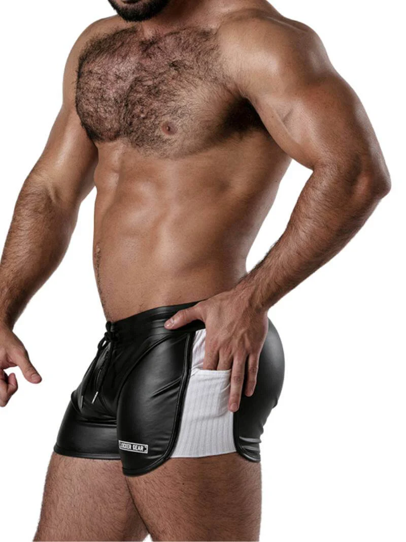 Locker Gear Leather Look Short with Front to Back Zipper