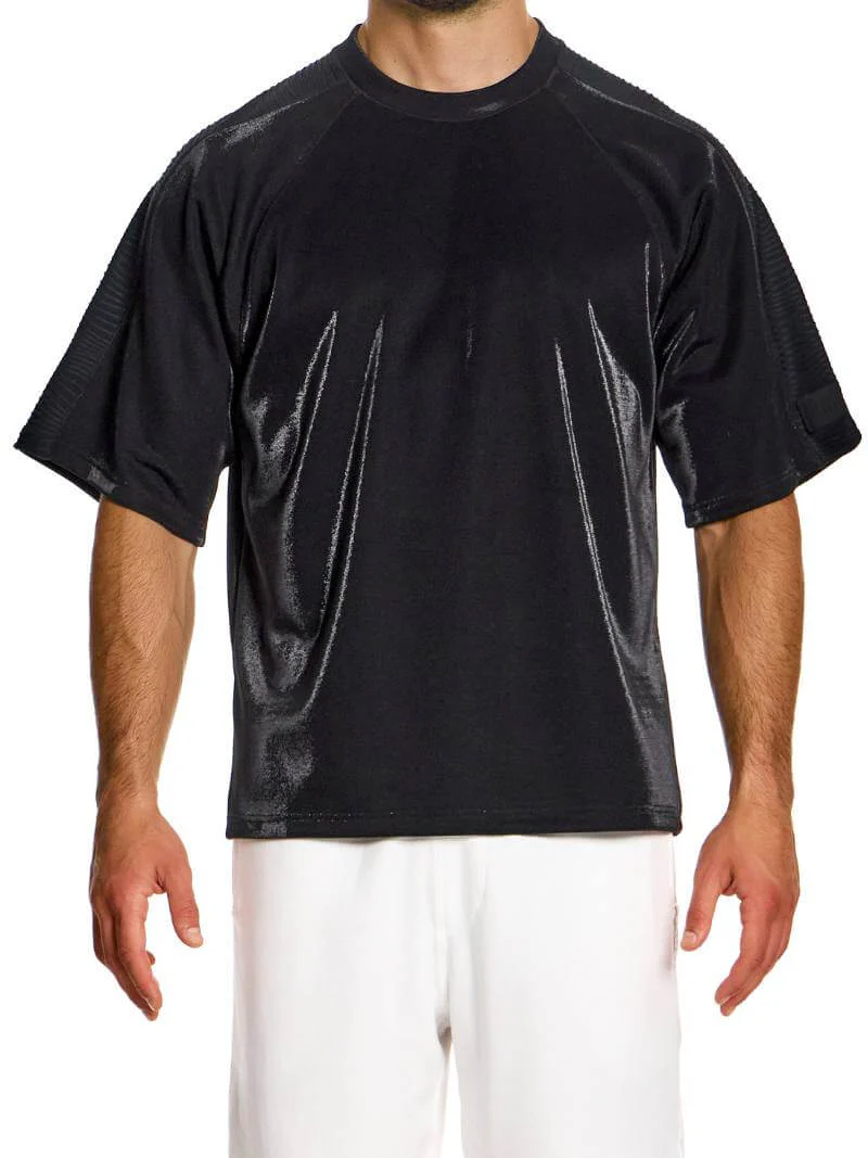 MODUS VIVENDI 80's Retro Trendy Box Fit Velvet T-Shirt
