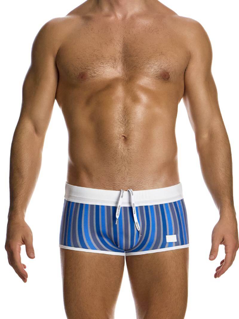 MODUS VIVENDI Striped Eco Brazil Cut Swimming Trunk