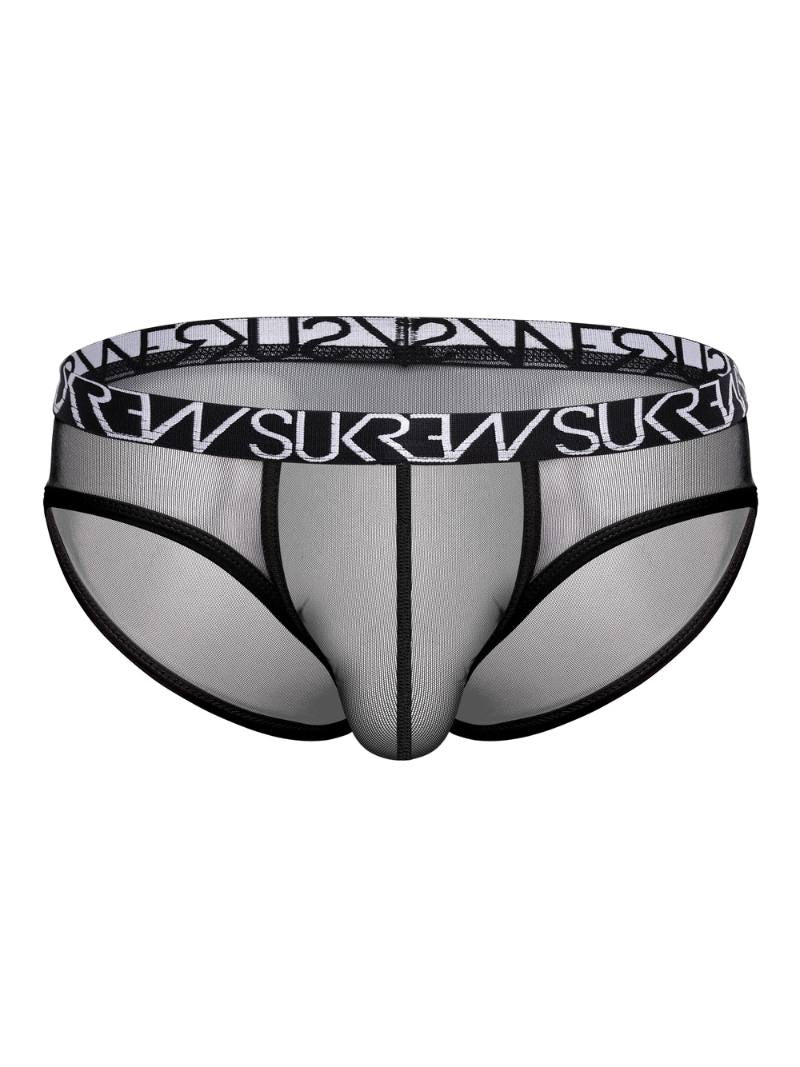 SUKREW Underground Sheer Low-Rise Mesh Brief – Men's Enhancing Pouch Underwear